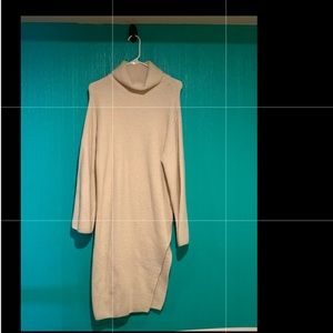 Women’s fashion front cut sweater dress.